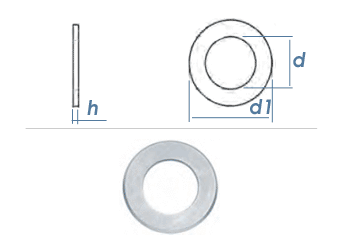 10 x 16 x 0,2mm Passscheiben DIN 988 Stahl blank (10 Stk.)