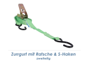 25 x 6000mm Ratschen-Zurrgurt 2-tlg mit S-Haken bis 500kg...