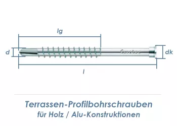 5,5 x 56mm Profilbohrschrauben C1 für Holz / Alu Konstruktionen (10 Stk.)