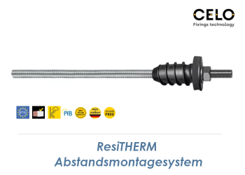 M12 x 260mm ResiTHERM Abstandsmontageset verzinkt/A4  (1 Pkg. mit 2 Stk.)