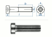M4 x 16mm Zylinderschraube niedriger Kopf DIN6912...