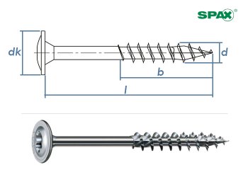 8 x 240mm SPAX Konstruktionsschrauben TX Tellerkopf Stahl Wirox-silber (1 Stk.)