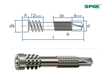 5 x 44mm SPAX Terrassenschrauben A2 für Holz / Alu Konstruktionen (10 Stk.)