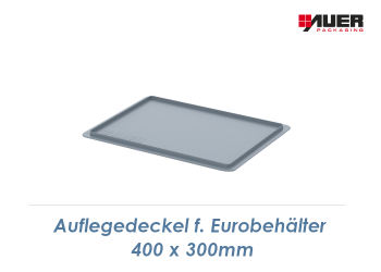 400 x 300mm Auflegedeckel Grau f. Eurobehälter (1 Stk.)