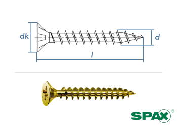2 x 10mm SPAX Universalschraube PZ VG Stahl yellox-gelb (100 Stk.)