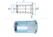 M4 x 5,9 x 10mm Blindnietmutter Mini-Senkkopf Stahl...