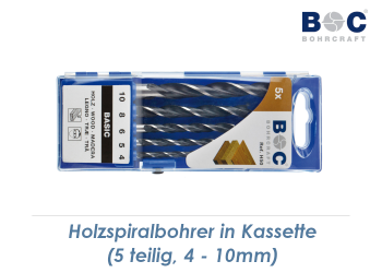 Holzspiralbohrersatz 5 teilig  4-10mm (1 Stk.)