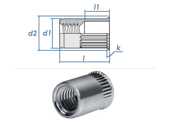 M4 x 5,9 x 10mm Blindnietmutter Mini-Senkkopf AlMg5 (10 Stk.)