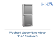 Wechselschalter/Steckdose Kombination HHG FR-AP grau (1...