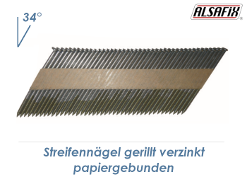 2,8 x 50mm Streifennägel gerillt, 34° papiergebunden, Stahl verzinkt (1 Streifen zu 40 Stk.)