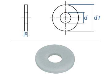 5,3mm Unterlegscheiben großer Außendurchmesser DIN9021 Polyamid  (100 Stk.)