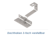 140 x 56 x 6mm Dachhaken 3-fach verstellbar Edelstahl A2...