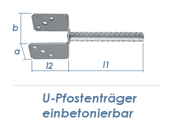 71mm U-Pfostenträger einbetonierbar (1 Stk.)