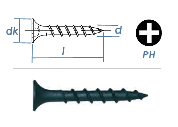 4,2 x 75mm Schnellbauschrauben Grobgewinde Stahl phosphatiert (100 Stk.)