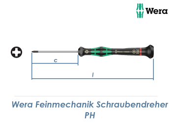 PH0 x 60mm Wera 118022 Feinmechanik Schraubendreher  (1 Stk.)