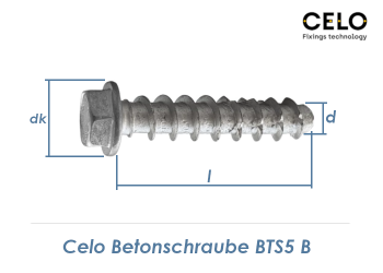 5 x 30mm Betonschrauben BTS5 mit  Sechskantkopf (1 Stk.)