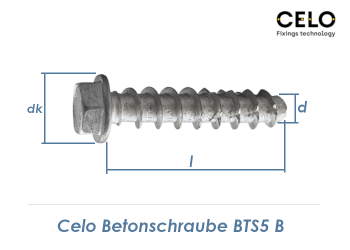 5 x 45mm Betonschrauben BTS5 mit  Sechskantkopf (1 Stk.)