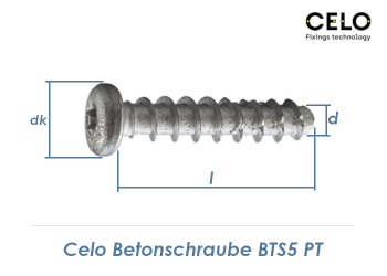 5 x 45mm Betonschrauben BTS5 TX mit Linsenkopf (1 Stk.)