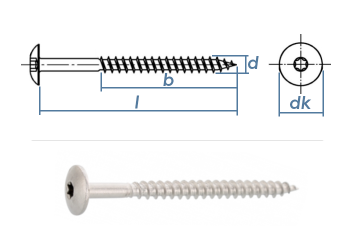 5,5 x 45mm Trespo Fassadenschrauben TX Edelstahl A2 (10 Stk.)