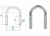 M6 x 35 x 65mm (1") Rundstahlbügel ähnl....