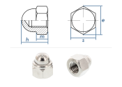 M6 Sicherungs-Hutmutter DIN986 Edelstahl A2 (10 Stk.)