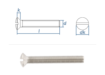 M4 x 12mm Linsensenkschraube DIN964 Edelstahl A2 (10 Stk.)