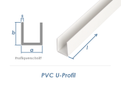 10 x 10 x 1mm / 1000mm PVC U-Profil weiß  (1 Stk.)