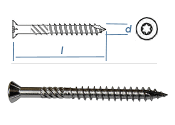 4 x 50mm Holzbauschrauben TX Senkkopf Edelstahl A4, 1,16 €
