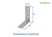 ***RESTPOSTEN*** 60 x 60 x 16mm Stuhlwinkel Edelstahl (1...
