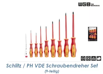 Schlitz/PH WGB VDE Schraubendreher Set 9-teilig mit 2K-Griff  (1 Stk.)