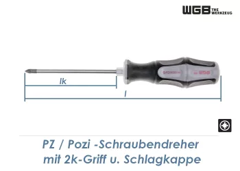 PZ3 x 150mm WGB Pozi Schraubendreher mit 2K Griff (1 Stk.)