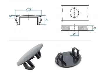 35-40mm Lochblendstopfen ABS schwarz (1 Stk.)