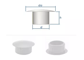 8mm Abdeckstopfen PE weiß (10 Stk.)