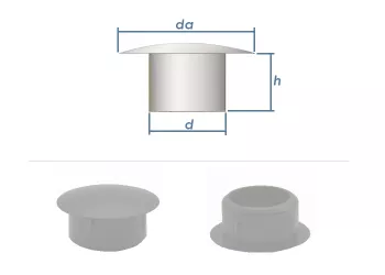 8mm Abdeckstopfen PE grau (10 Stk.)