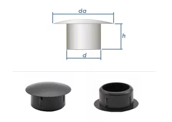 25mm Abdeckstopfen PE schwarz (10 Stk.)