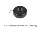 40mm / M6 Gleitscheibe PVC schwarz  (1 Stk.)