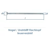 3,5 x 70mm Drahtstifte Flachkopf EN10230 feuerverzinkt...