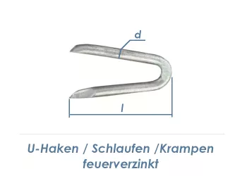 4,5 x 40mm U-Haken Nägel feuerverzinkt (100g = 11stk.)