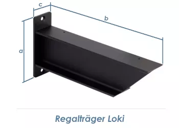 130 x 203mm Regalträger Loki schwarz (1 Stk.)