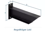 130 x 203mm Regalträger Loki schwarz (1 Stk.)