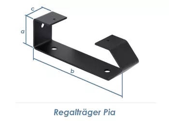 60 x 205mm Regalträger Pia schwarz (1 Stk.)