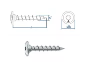 8 x 60mm Konstruktionsschrauben TX mit Tellerkopf...