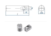 M6 x 13mm Quergewindemutter Exzentrisch Stahl verzinkt...