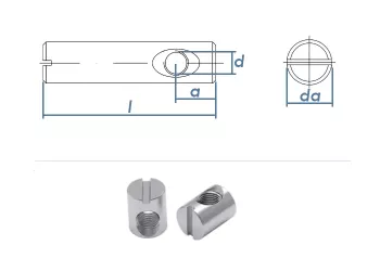 M6 x 16mm Quergewindemutter Exzentrisch Stahl verzinkt (10 Stk.)