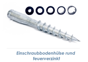 24-60mm x 650mm Einschraubbodenhülse rund...