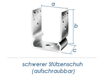 121mm U- Stützenschuh aufdübelbar - schwere Ausführung (1 Stk.)