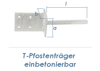 70mm T-Pfostenträger einbetonierbar (1 Stk.)