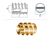 M3 x 10 x AD6mm Rampa Muffe Typ A Messing  (10 Stk.)