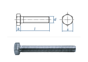 M16 x 35mm Sechskantschrauben DIN933 Vollgewinde Stahl...