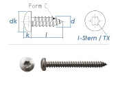 5,5 x 13mm Blechschrauben Linsenkopf TX verzinkt...